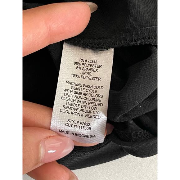 Valerie Bertinelli Womens 8 Halter Polka Dot Tiered Fit Black Dress Y2K Feminine - Picture 5 of 9